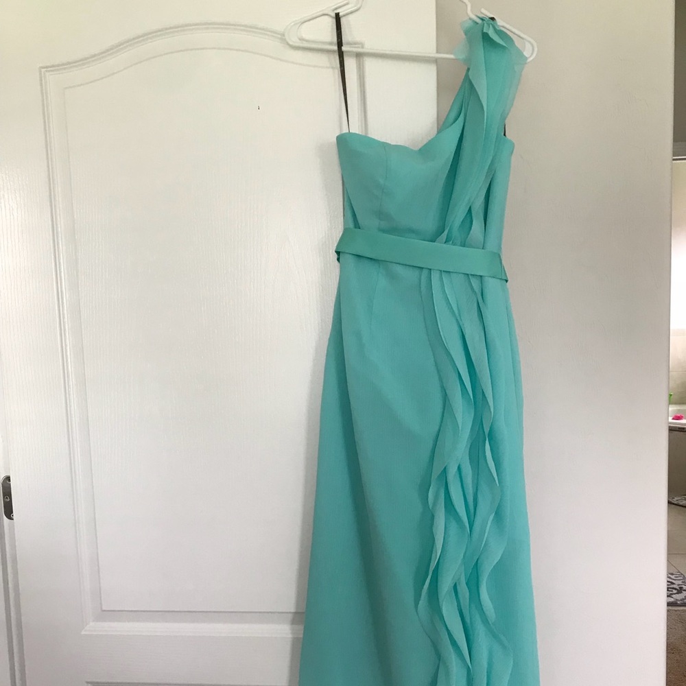 David’s Bridal Long One-Shoulder Bridesmaid Dress